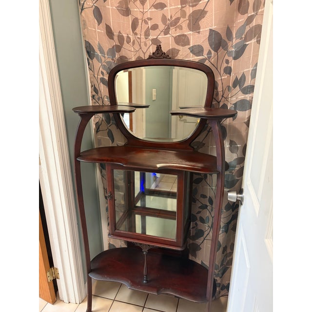 Art Nouveau Early 20th Century Art Nouveau Style Mahogany Etagere For Sale - Image 3 of 7