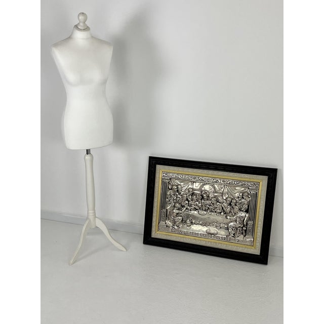 Large Plaque of Jesus' Last Supper in Plated Silver, Italy, 1960s For Sale - Image 13 of 14