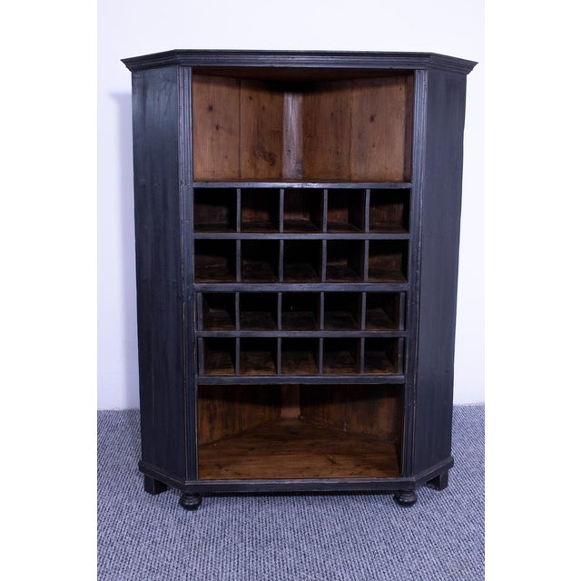 Wood Pine Corner Cabinet Wine Rack For Sale - Image 7 of 9