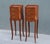 Very elegant set of two narrow rosewood french Louis XV style side tables nightstands. Parisian work from the middle of...