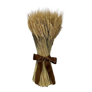 Vintage Boho Chic Rustic Thanksgiving Natural Wheat Sheaf Decorative Object Holiday Accent. For Sale