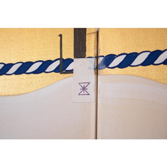 Rare Pre-1940s "Watanabe Moritsuna Crest", Japanese Byobu Screen For Sale - Image 11 of 18