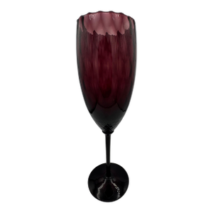 Mid-Century Italian Empoli-Style Amethyst Optic Footed Art Glass Vase