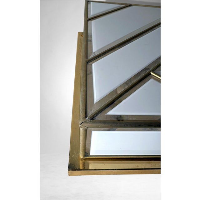 Mid 20th Century Italian Opaline Glass and Brass Flush Mount Ceiling Light For Sale - Image 13 of 18