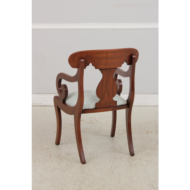 Henkel Harris Vintage Cherry Scroll Arm Open Armchair For Sale In Philadelphia - Image 6 of 15