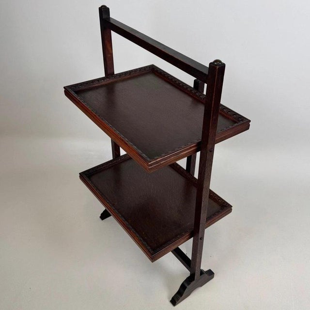 Antique Edwardian Oak Folding Tray Stand, 1910 For Sale - Image 14 of 16
