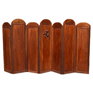 Art Deco Folding Screen with 7 Sculpted Panels, 1940s For Sale