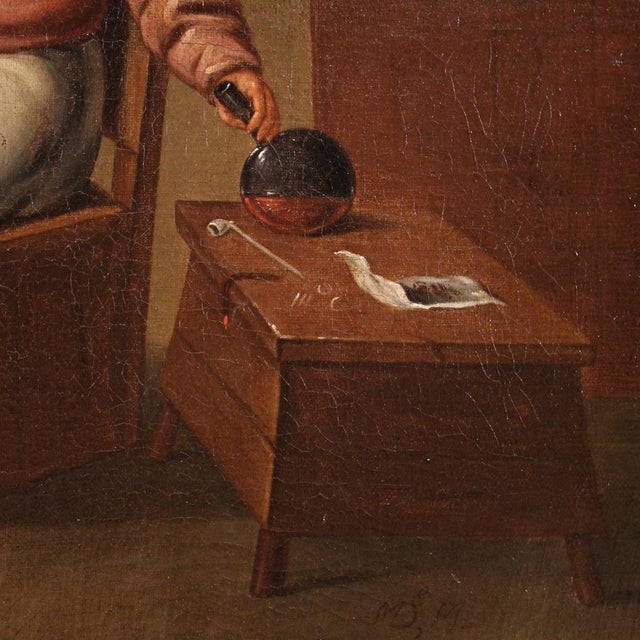 Flemish Artist, Interior Scene, 1670, Oil on Canvas For Sale - Image 9 of 13