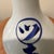 Wood Antique Japanese Tokkuri (Sake Long Neck Bottle) W/ Blue Underglaze Calligraphy on Wood Base For Sale - Image 7 of 12