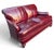 Late 20th Century Vintage Hickory Chair English Style Oxblood Leather Loveseat With Brass Nailhead Trim For Sale - Image 5 of 14