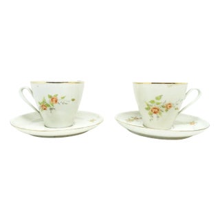 Art Deco Coffee Cups, Ćmielów, Poland, 1950s-1960s, Set of 4 For Sale