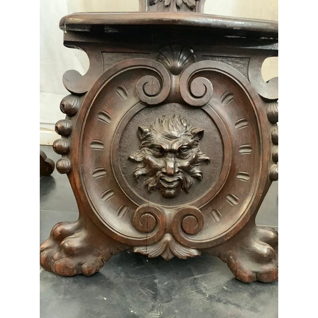 Brown Renaissance Style Inlaid Dining Chair For Sale - Image 8 of 11