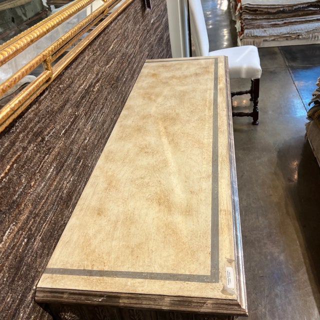 Brown 1990s Italian Hand Carved Wooden Console For Sale - Image 8 of 13