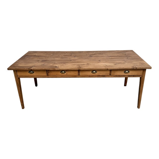Vintage Farmhouse Table in Beech and Pine, 1950s For Sale