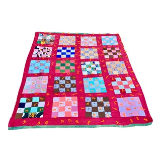 Vintage Handmade Coverlet For Sale