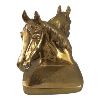 Vintage Pmc 88 Brass Horse Bookends- a Pair For Sale