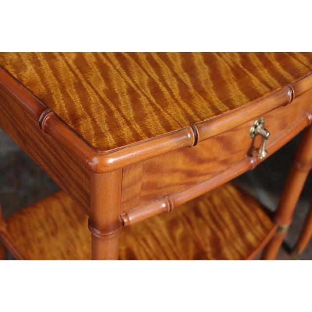 Bedside Tables in Faux Bamboo and Satin Birch, 1980, Set of 2 For Sale - Image 8 of 14