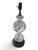 Vintage Hollywood Regency Textured Glass & Aged Brass Table Lamp For Sale - Image 4 of 6