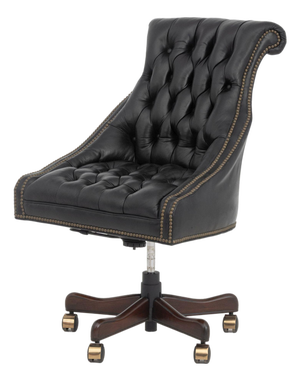 Chesterfield Black Leather Executive Chair