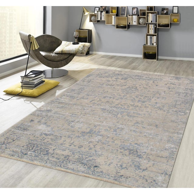 Pasargad Home Transitiona Silver Area Rug- 7'11" X 9'10" For Sale In New York - Image 6 of 6