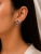 Modern Late 20th Century 14K Pink Rose Gold Diamond Sapphire Circle Huggie Earrings, Pair For Sale - Image 3 of 3
