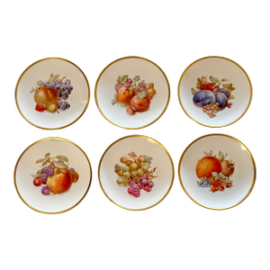 Bavarian Gold Rim Fruit Plates-Set of 6
