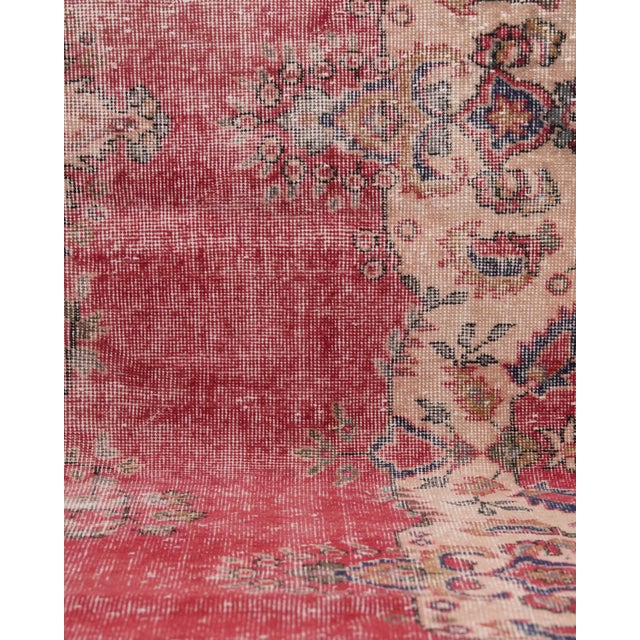 1970s Vintage Turkish Handmade Wool Cotton Red Runner Rug For Sale In San Francisco - Image 6 of 11