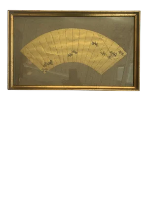 Vintage Hand-Painted Detailed Framed Fan