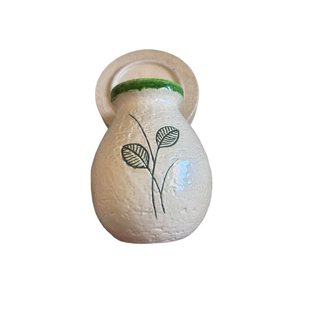 Aldo Londi Aldo Londi Large Floral Vase With Matching Large Ashtray For Sale - Image 4 of 7