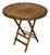 Vintage Tortoise Bamboo and Woven Rattan Folding Bistro Table For Sale