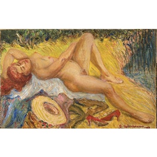 Gerhard Gyllenhammar, Female Nude, Sweden, 1962, Oil Painting For Sale