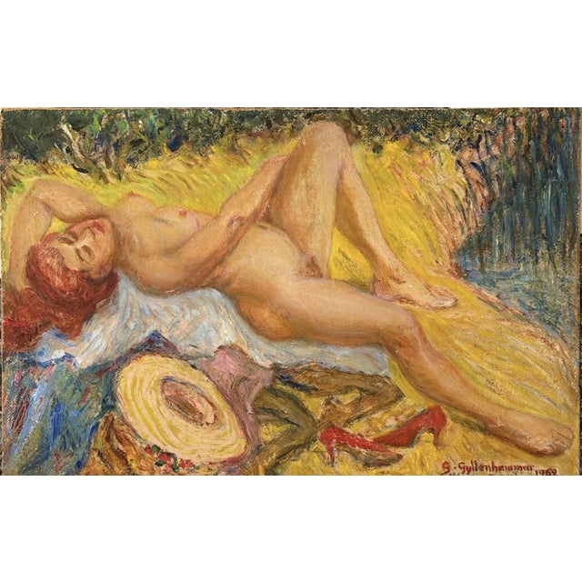 Gerhard Gyllenhammar, Female Nude, Sweden, 1962, Oil Painting For Sale