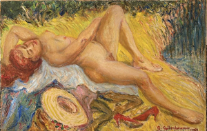 Gerhard Gyllenhammar, Female Nude, Sweden, 1962, Oil Painting