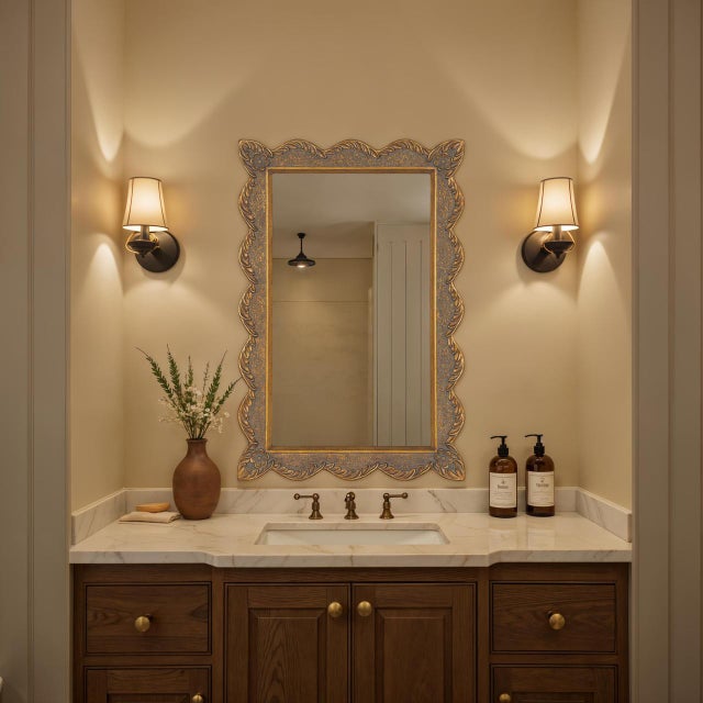 Vail Sculpted Wall Mirror For Sale - Image 9 of 9