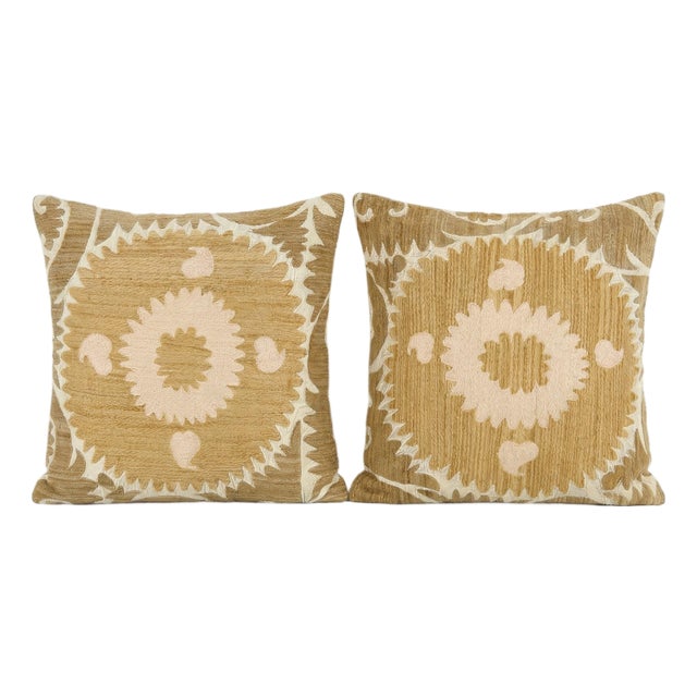 Tashkent Suzani Pillow Cover 24'' X 25'' - Set of Two For Sale