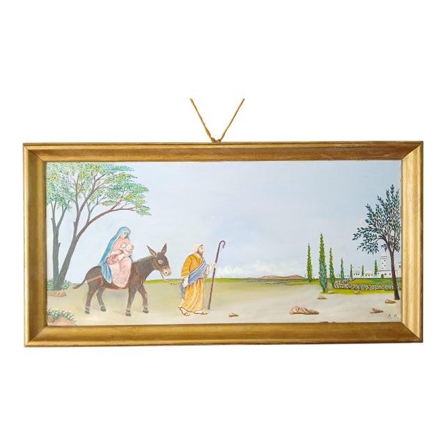 Late 20th Century Andrea Badami - American Folk Artist - The Flight Into Egypt For Sale