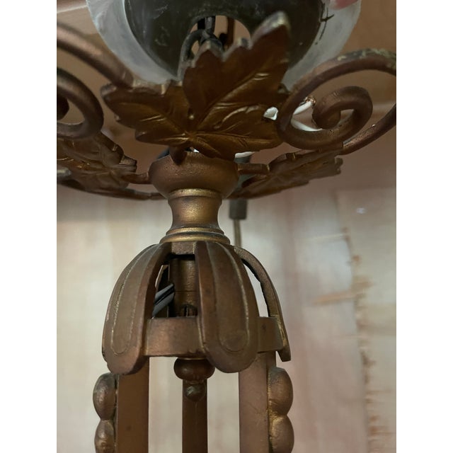 1920s Schneider Art Deco Chandelier For Sale - Image 11 of 12