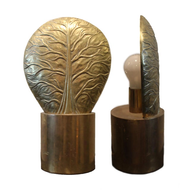 Mid-Century Modern 1960s Brass Lamps in the Manner of Maison Charles - a Pair For Sale - Image 3 of 3