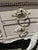 Wood Charming White Painted Wood Vanity With Oval Mirror For Sale - Image 7 of 17