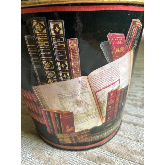 American Decoupage Waste Can, Signed Workman Partners, New York For Sale - Image 3 of 15