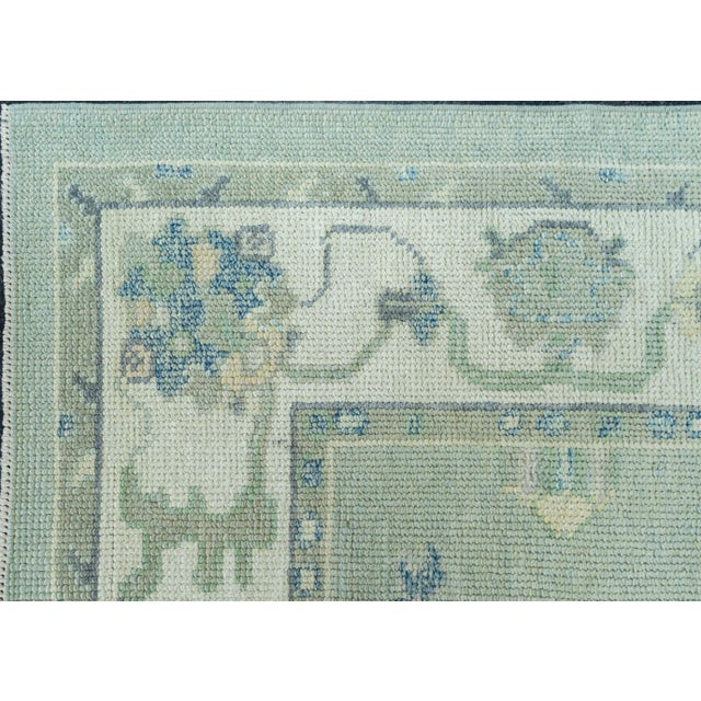 Turkish Oushak Rug 4'3" x 6'1" #19166 For Sale - Image 4 of 8