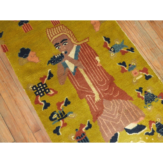 Mid 20th Century Vintage Mustard Chinese Emperor Runner - 2'8" x 7'7" For Sale - Image 5 of 6