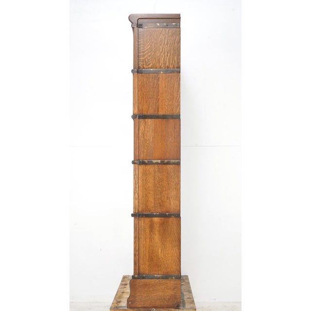 Antique Five Section Oak Globe Wernicke Barrister Bookcase For Sale - Image 12 of 13