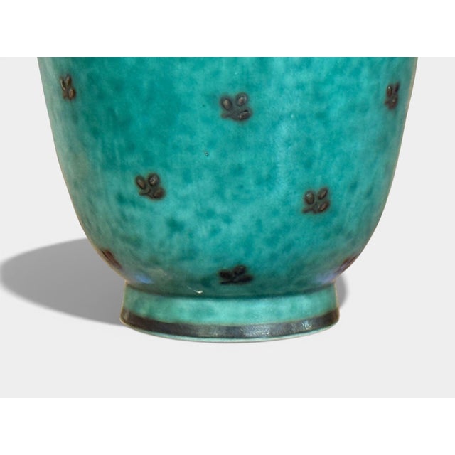 1930s Wilhelm Kage, Green Ceramic, Argenta Vase, Sweden, 1930s For Sale - Image 5 of 8