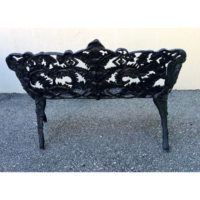 Baroque Antique Cast Aluminum Fern Bench For Sale - Image 3 of 3