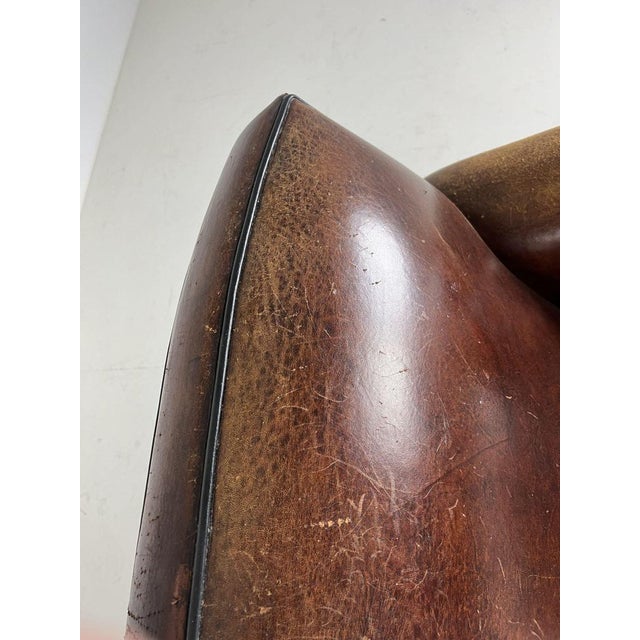 Animal Skin Vintage Sofa in Leather For Sale - Image 7 of 13