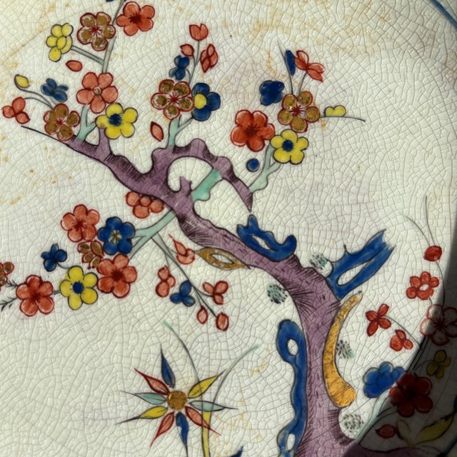 Late 19th Century Antique English Hand-Painted Floral Porcelain Bowl With Gilt Rim For Sale - Image 5 of 11
