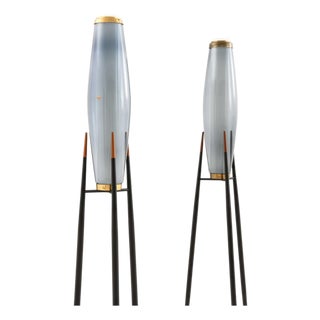 Floor Lamps in Brass and Glass by Svend Aage Holm Sørensen, 1950s, Set of 2 For Sale