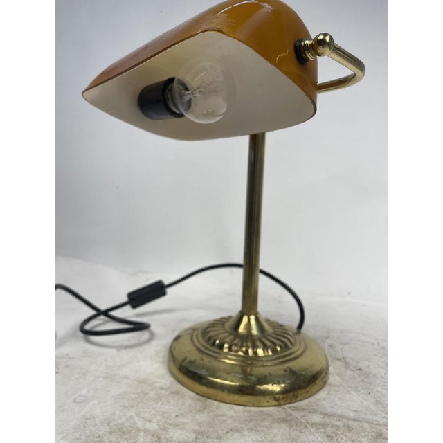 Vintage Ministerial Lamp in Brass and Glass, 1950s For Sale - Image 9 of 12