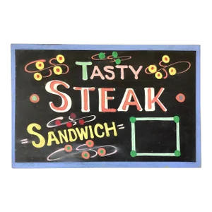 "Tasty Steak Sandwich" Sign